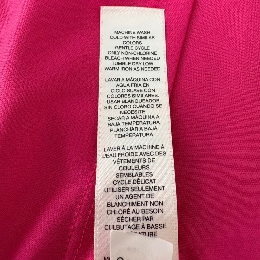 Chico's Europa Pink Lace Overlay Shift Dress Size 2 Medium 12 NWT Fuchsia - Picture 7 of 7